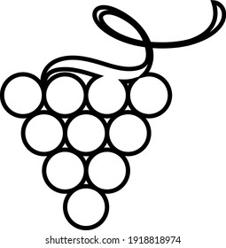 grape branch icon and logo,  black graphic silhouette