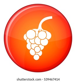 Grape branch icon in red circle isolated on white background vector illustration