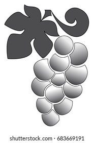 Grape branch. Grape icon. Vector illustration.