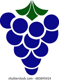 Grape branch. Grape icon. Vector illustration.