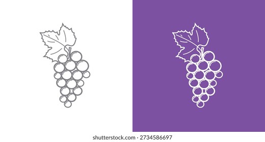 grape branch icon, vector image