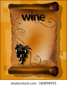Grape branch with parchment 