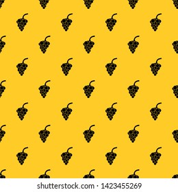 Grape branch pattern seamless vector repeat geometric yellow for any design