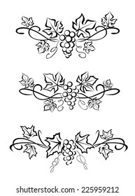 Grape branches and leaves for decoration and ornate