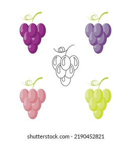 grape brush color vector icon