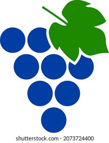 Grape bunch icon with flat style. Isolated vector grape bunch icon image on a white background.