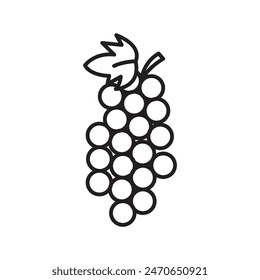 Grape Bunch Icon for Vineyards, Wine Making, and Fruit Harvest