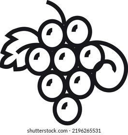 Grape bunch line icon. Wine plant symbol