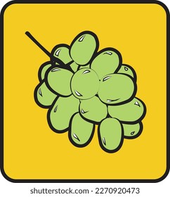 Grape Bunch Vector Illustration Icon