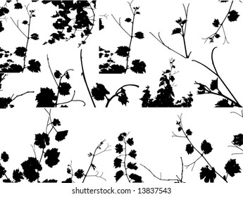 A lot of grape bunch.Vector floral background.See similar pictures in my portfolio.