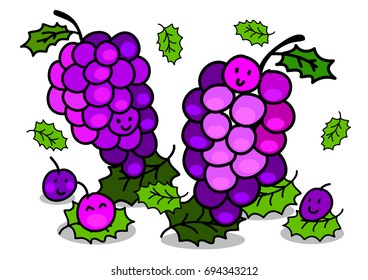 Grape cartoon character 
