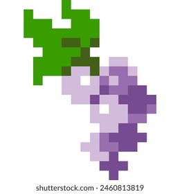 Grape cartoon icon in pixel style