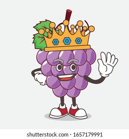 Grape cartoon mascot character stylized of King on cartoon mascot design
