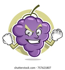 Grape character design or grape mascot, perfect for logo, web and print illustration