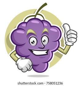 Grape character design or grape mascot, perfect for logo, web and print illustration