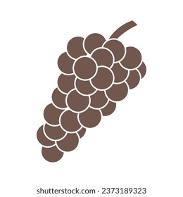 Grape cluster on white background