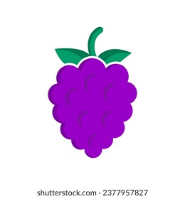 Grape color cute icon trendy flat design. vector sign