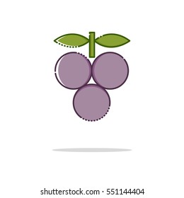 Grape color thin doted line icon. Mbe minimalism style