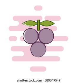 Grape color thin line icon. Mbe minimalism style