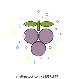 Grape color thin line icon on white background. Linear symbols.