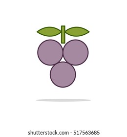  Grape color thin line icon.Vector illustration