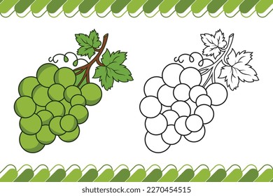 Grape coloring page for kids