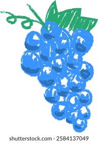 Grape Crayon Pencil Art Vector Illustration