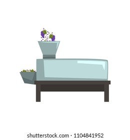 Grape crushing, wine production process vector Illustration on a white background