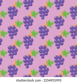 Grape cute  background pattern for printing on paper fabric isolated emoticons and emoji for web