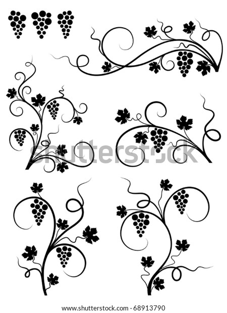 Grape Design Elements Vector Illustration Stock Vector (Royalty Free ...