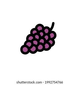 grape doodle icon, vector illustration