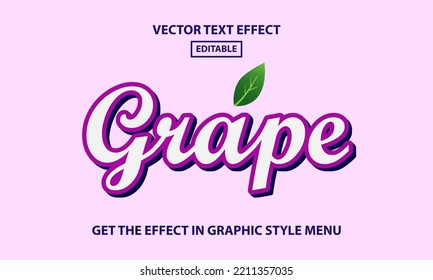 Grape editable 3d text effect style