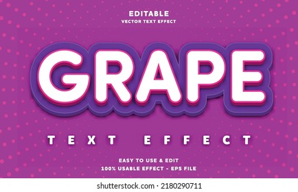 grape editable text effect with modern and simple style, usable for logo or campaign title