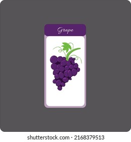 grape flash card with grey background 