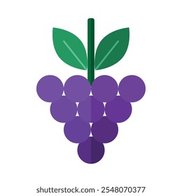 Grape flat icon hand drawn vector colored object