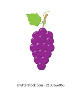 Grape Flat Illustration. Clean Icon Design Element on Isolated White Background