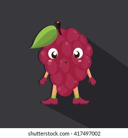 Grape Flat Vector Character