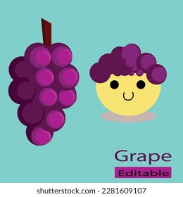 Grape Fresh fruit Illustration Logo and Icon