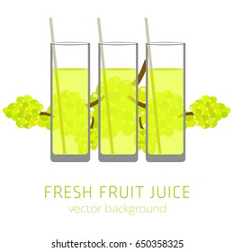 Grape fresh fruit juice, vector background, healthy eating, postcard