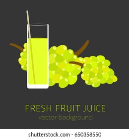 Grape fresh fruit juice, vector background, healthy eating, postcard