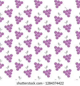 Grape fresh fruits icon vector background, grape seamless isolated white background vector