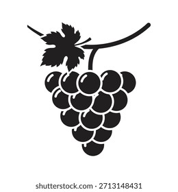 Conjunto de frutas de uva símbolo de icono de racimo glifo sólido elemento de diseño de Vector vino vino fresco dulce alimento de baya naturaleza orgánica saludable jugo de postre