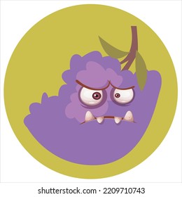 ilustración vectorial del monstruo de la caricatura de uva