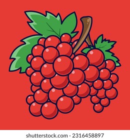 Ilustración del icono del vector de dibujos animados de uva. Vector Premium Aislado Con Icono De Fruta Alimentaria. Estilo de caricatura plano adecuado para la página de aterrizaje web, pancarta, adhesivo, fondo