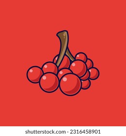 Ilustración del icono del vector de dibujos animados de uva. Vector Premium Aislado Con Icono De Fruta Alimentaria. Estilo de caricatura plano adecuado para la página de aterrizaje web, pancarta, adhesivo, fondo
