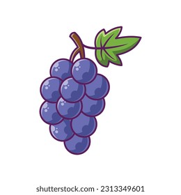 Grape Fruit Cartoon Vector Illustration Design. Fruits Premium Illustration Isolated.