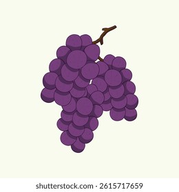 Grape Fruit Flat Design Cartoon Icon Illustration