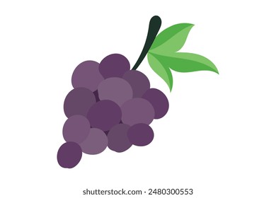 Grape Fruit Flat Sticker Design