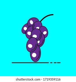grape fruit flat vector tamplate icon 