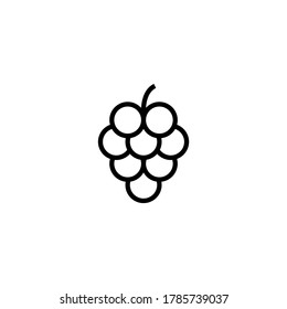 Icono de fruta de uva en icono de estilo de línea negra, estilo aislado en fondo blanco